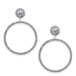 Kate Spade Crystal Door Knocker Drop Hoop Earrings